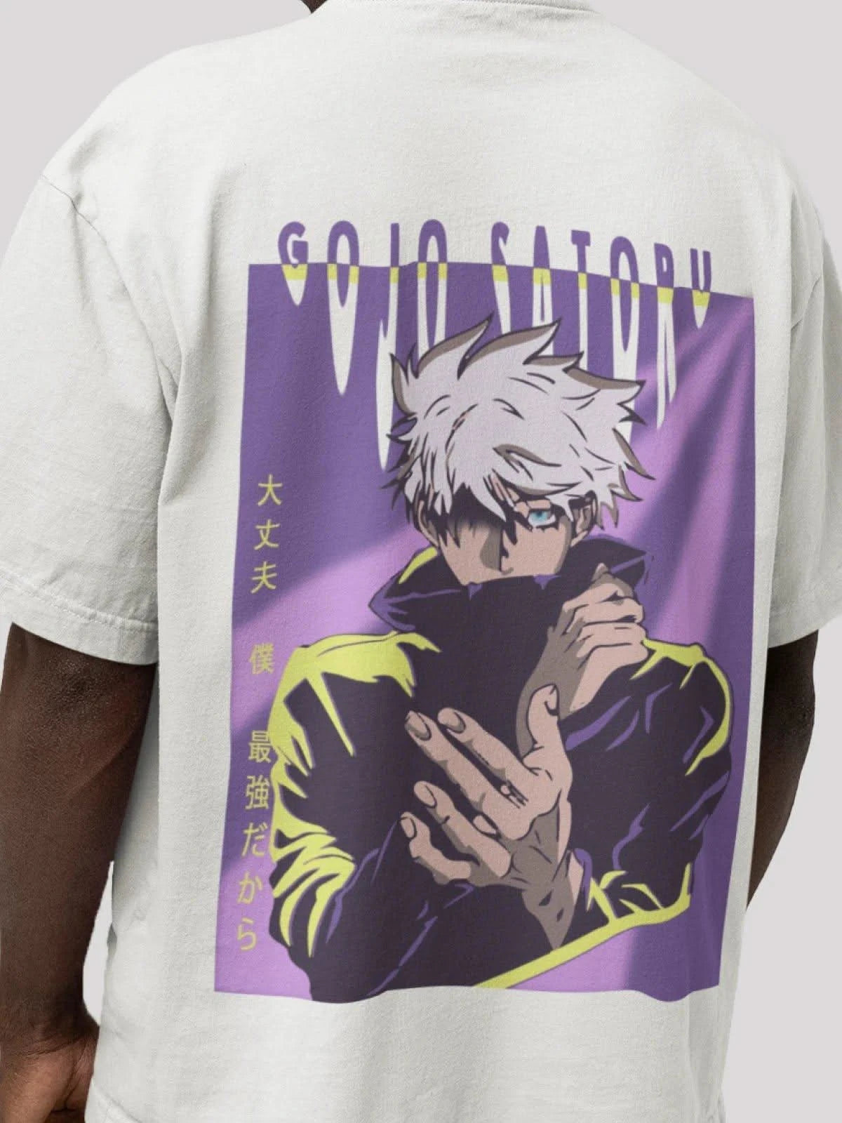Gojo Anime Unisex Oversize T-Shirt-White